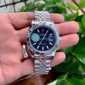 blue dial fluted bezel