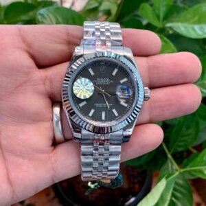 grey dial silver chain automatic