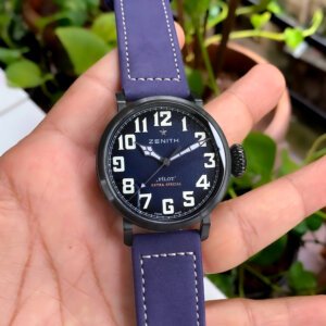 blue dial with blue strap watch