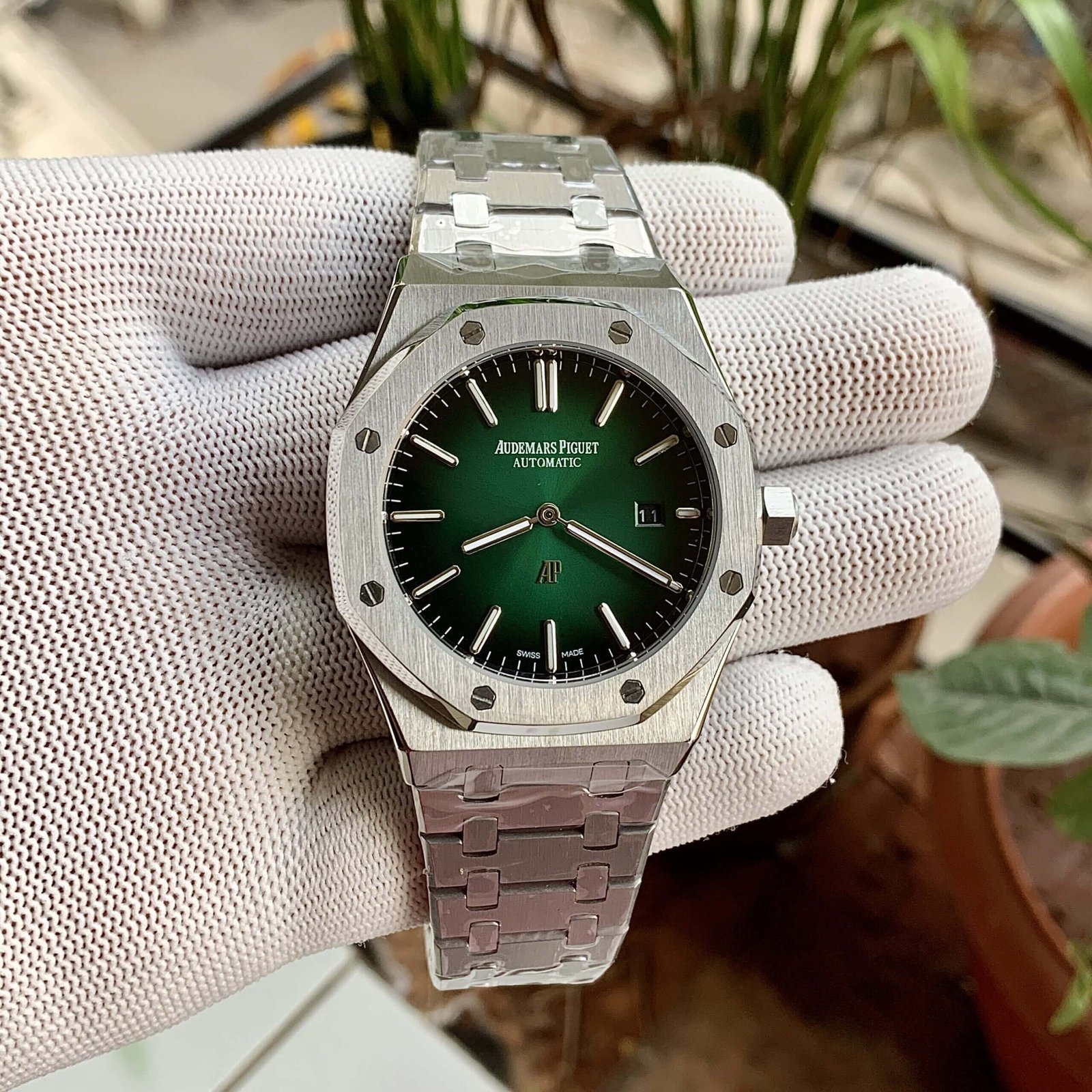 ap jumbo green dial auto