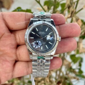 Rolex DateJust Silver-Grey Fluted Bezel Semi ETA