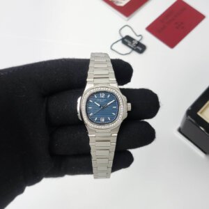 Patek Philippe Nautilus Blue Diamond Quartz Ladies