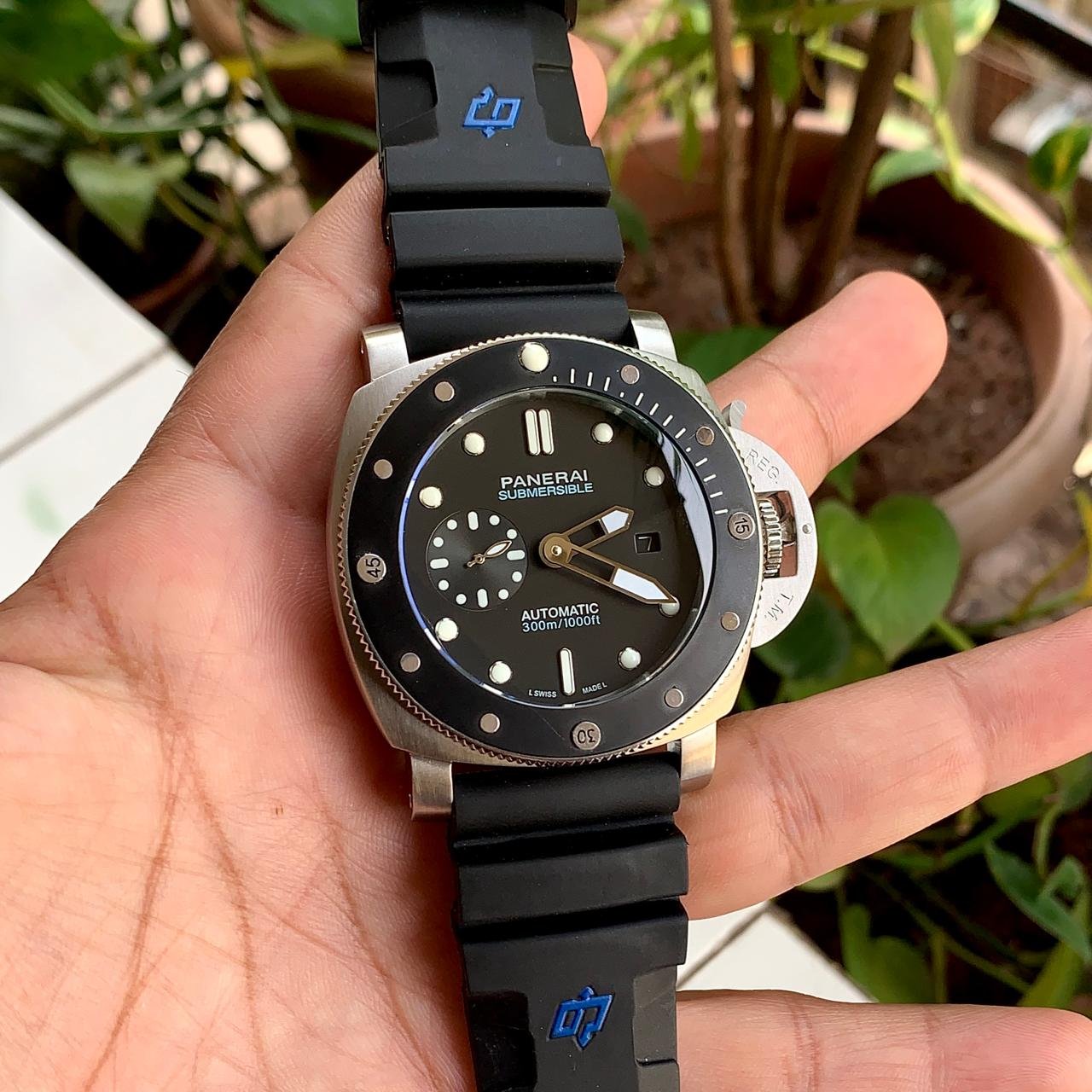 luminor black silicon strap