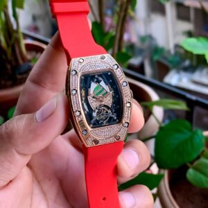 rm ladies semi eta red color diamond