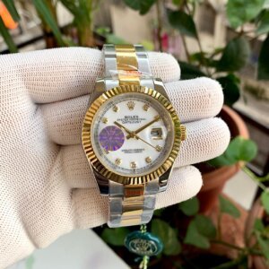 white dial dual tone chain automatic