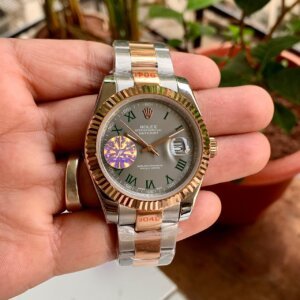 dual tone automatic grey dial
