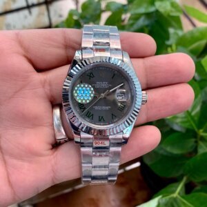 datejust silver chain automatic