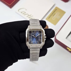 blue dial silver chain swiss automatic
