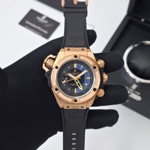 automatic black strap watch rg bezel