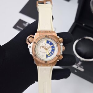automatic white strap watch