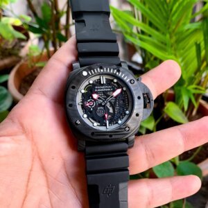 luminor black strap automatic watch