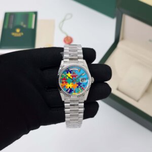 puzzle dial with silver chain