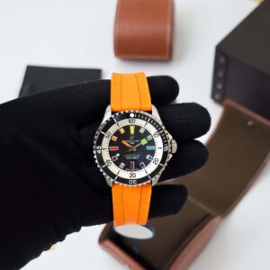 orange strap automatic swiss