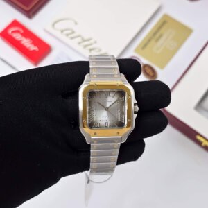 cartier silver chain swiss automatic