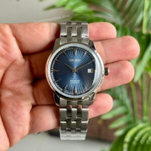 Seiko Presage Automatic SRPB 41 Blue Dial Back Open