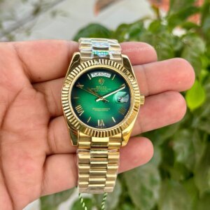 Rolex DayDate Gold Ombre Green Roman Dial
