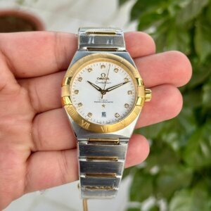 Omega Constellation Gold Bezel Diamond Figure Premium Automatic