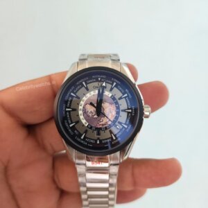 Omega Worldtimer Silver Black Auto