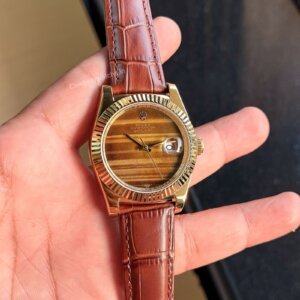 Rolex Date Just Tiger Eye Leather
